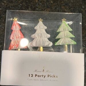 Kids 12 pack meri meri christmastree picks holiday party cupcake sweets bakery